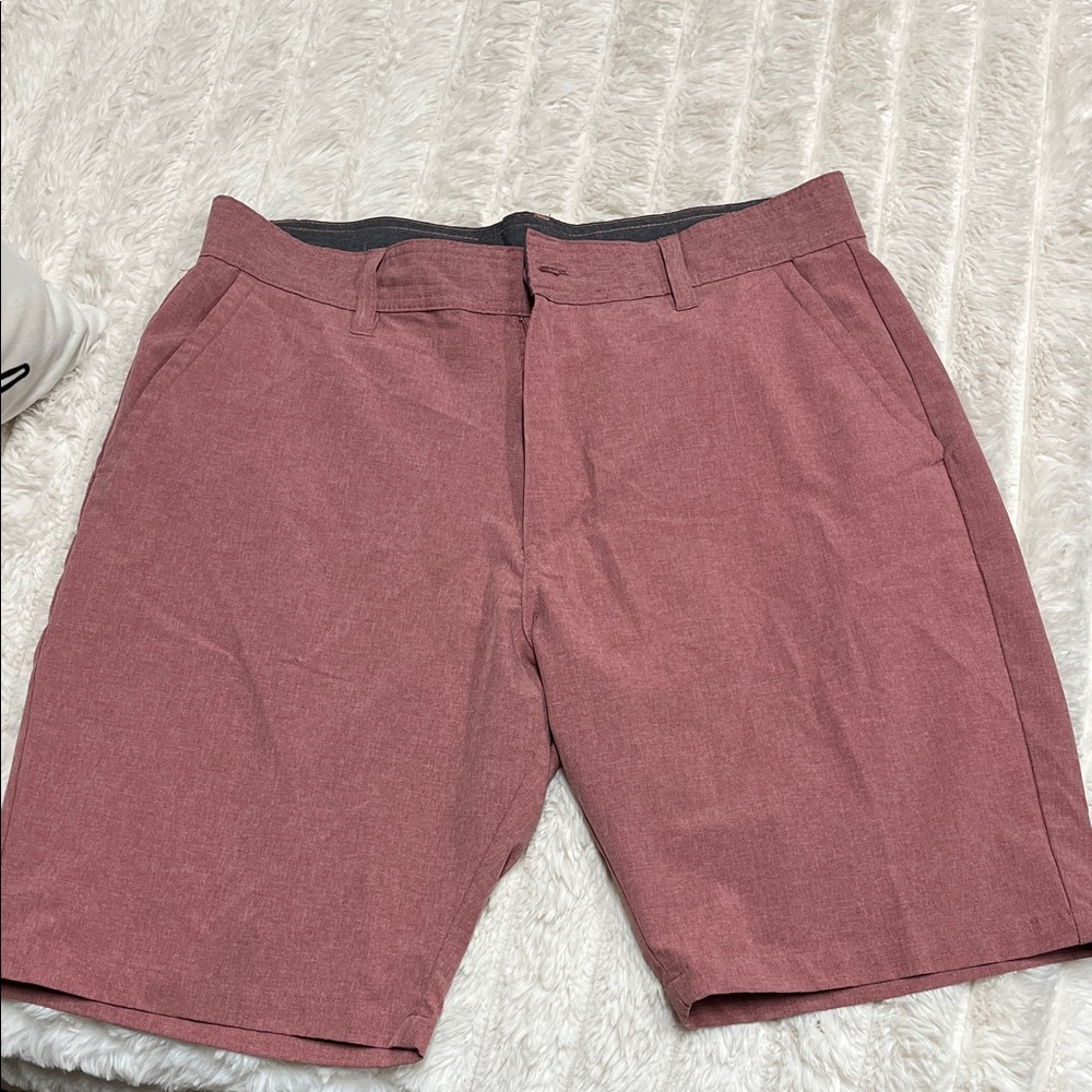 burnside Men's Flat-Front Shorts in Dusty Rose